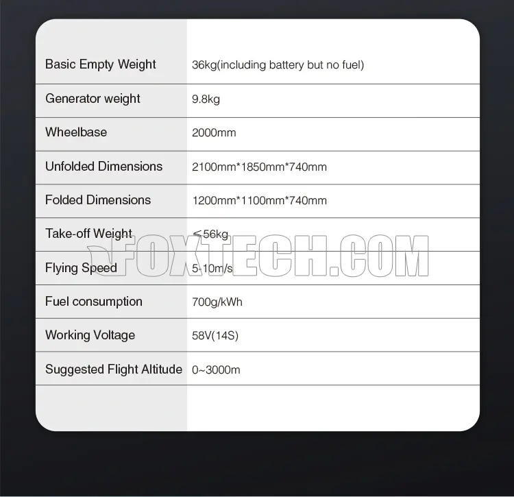 thor 210 hybrid drone specification